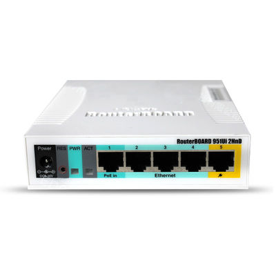 Router 2.4GHz AP Mikrotik RB951Ui-2HnD mit dem Ertrag mit fünf Ethernet-Anschlüssen und PoE-auf Port-CPU 5.600MHz