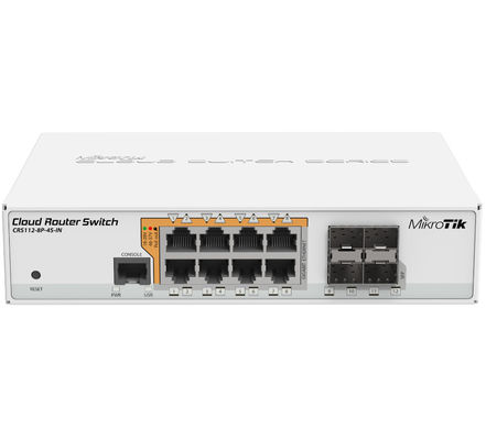 4 SFS-Gigabit ROS Wired Router Switch Poe Tischplatten-CRS112-8P-4S-IN
